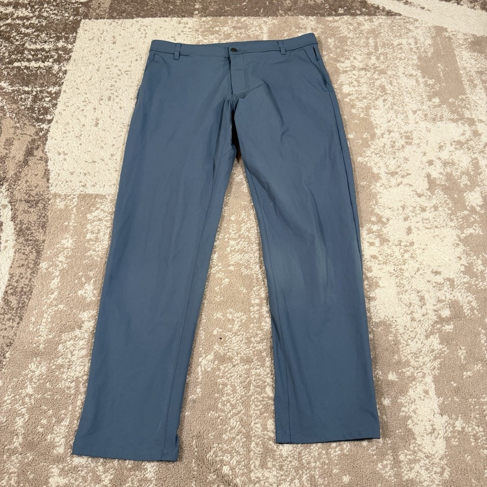 Lululemon Commission Pants Classic Mens 36x32 Blue Warpstreme Stretch LM5AEYS